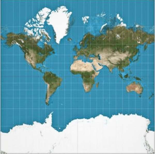 ‍Mercator Projection, Courtesy of Daniel R. Strebe