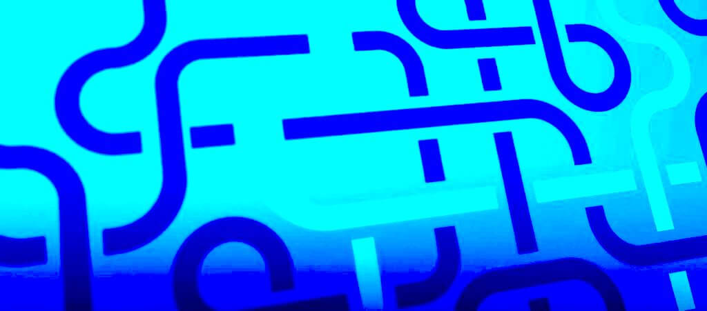 abstract image of blue and white interlaced lines like roads
